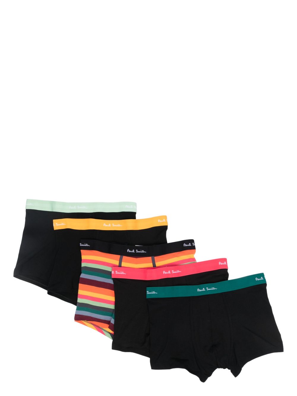 Paul Smith 弹性logo棉四角裤（五件装） - 黑色