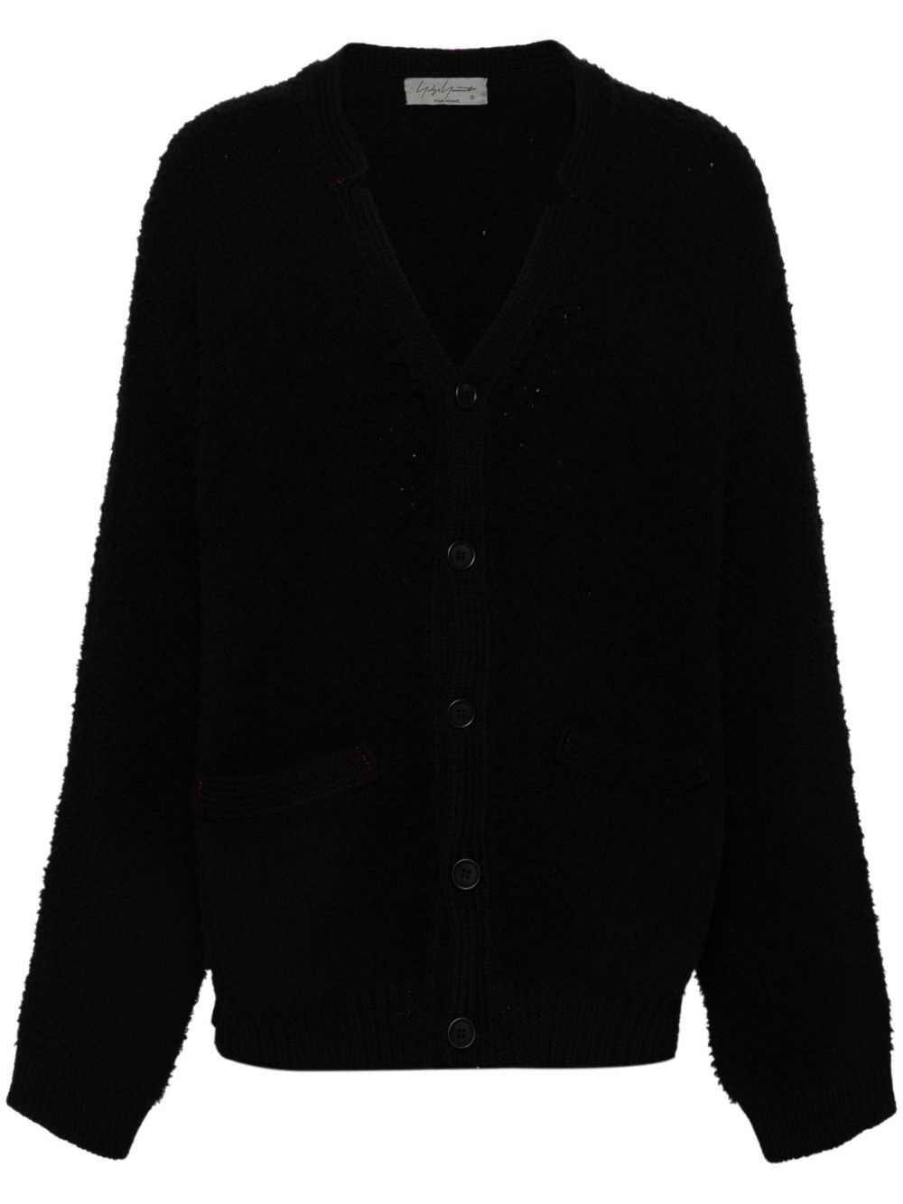 Yohji Yamamoto 粗针织开衫 - 黑色