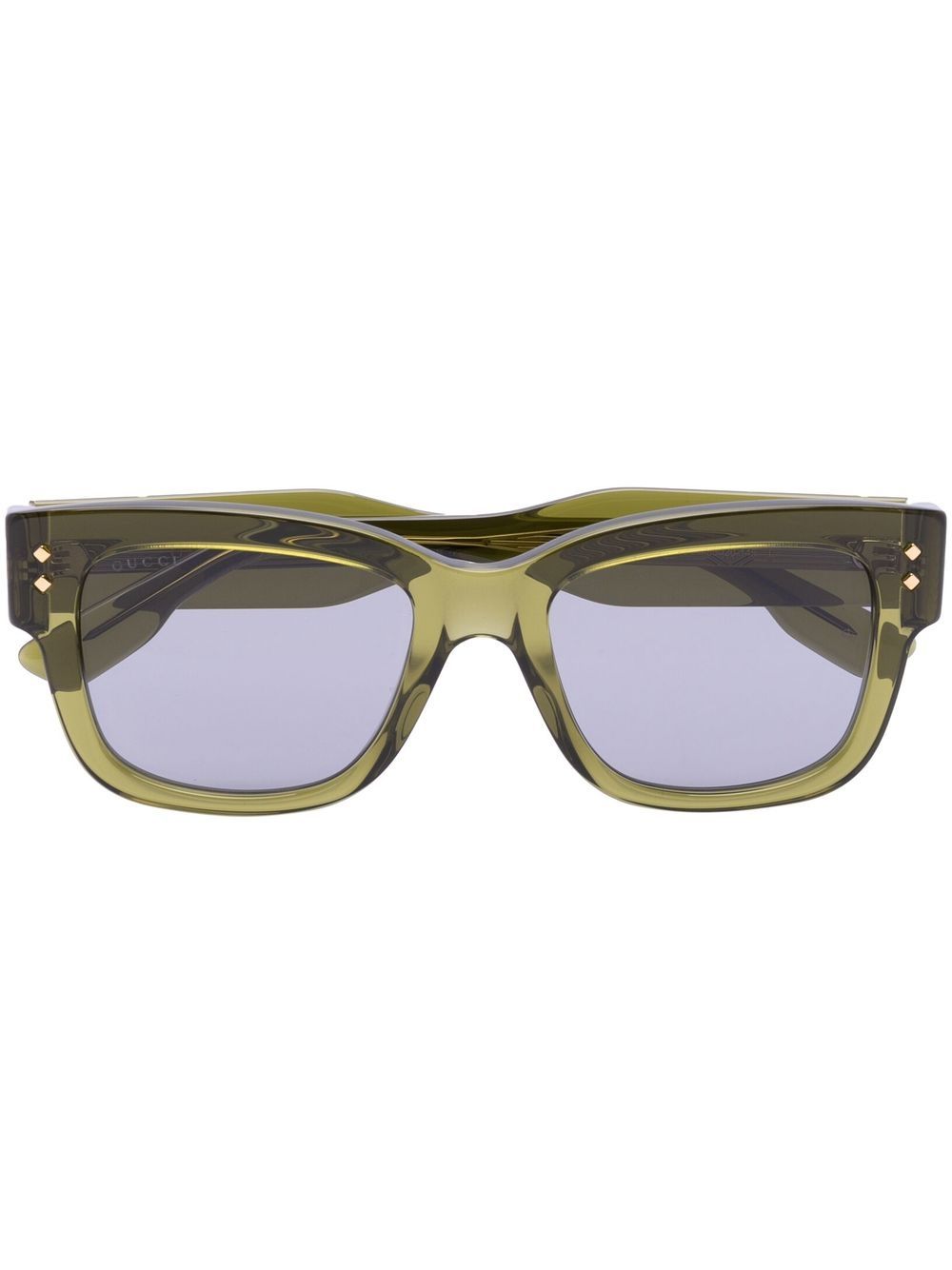 Gucci Eyewear 古驰 透明方框太阳眼镜 - 绿色