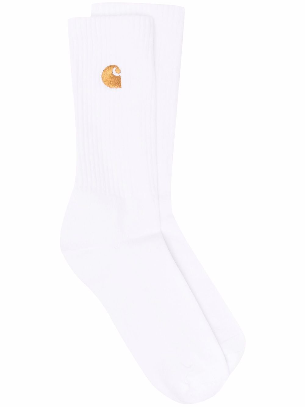 Carhartt WIP logo刺绣针织袜 - 白色