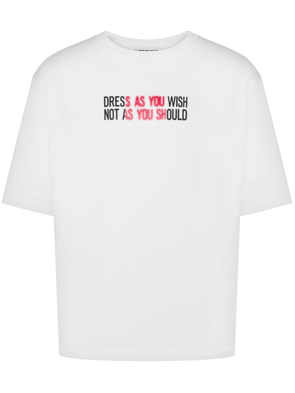 Moschino 标语印花棉T恤 - 白色