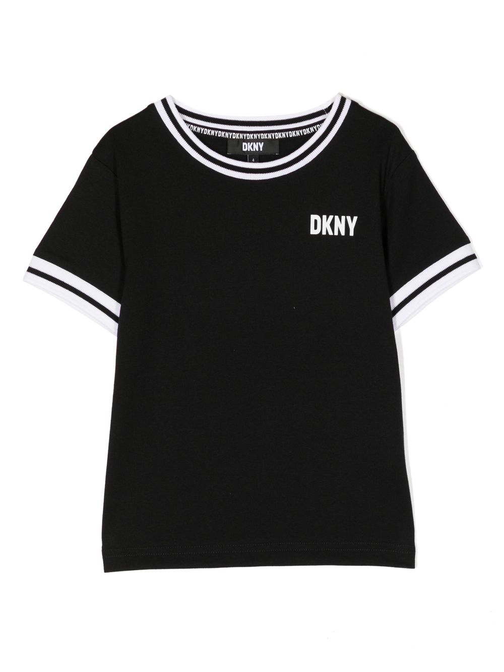 Dkny Kids logo印花棉T恤 - 黑色