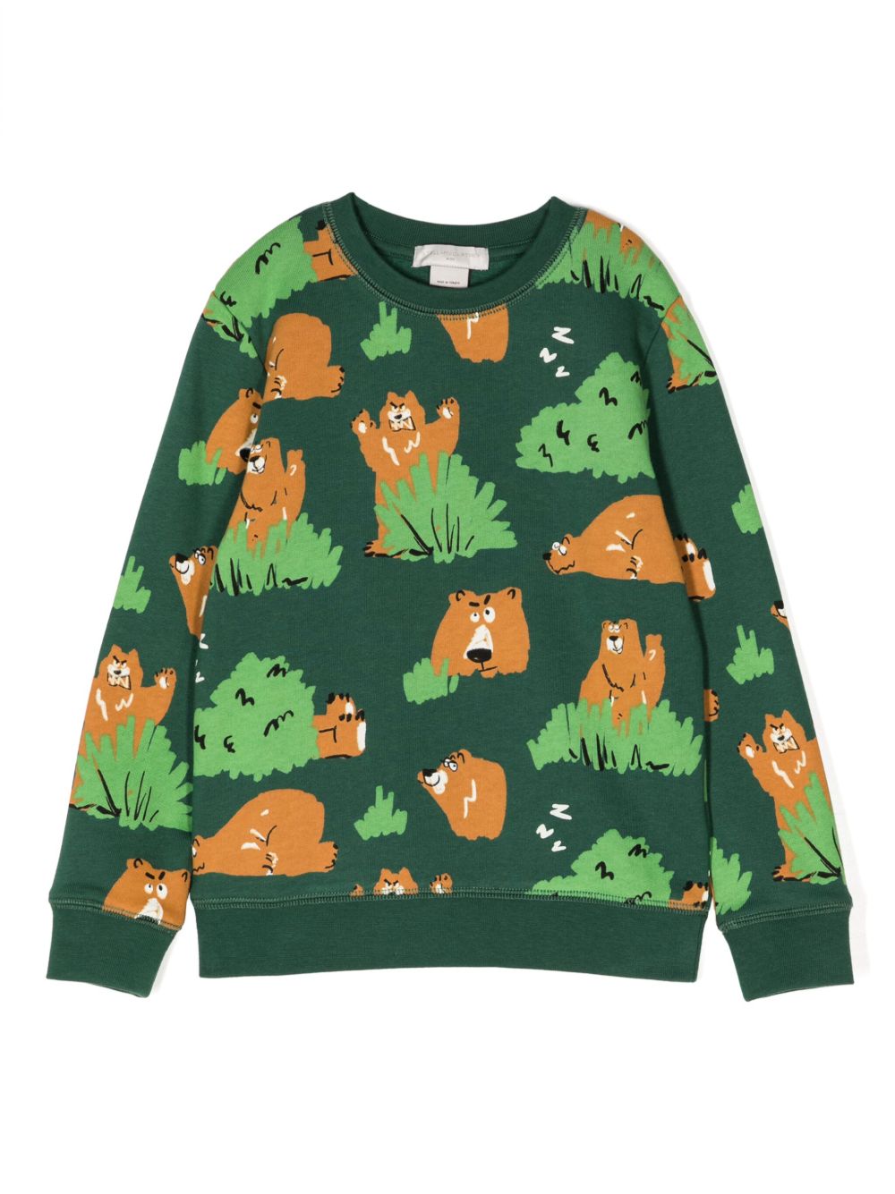 Stella McCartney Kids 印花棉卫衣 - 绿色
