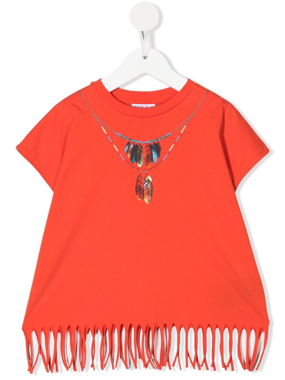 Marcelo Burlon County Of Milan Kids 羽毛项链印花T恤 - 红色