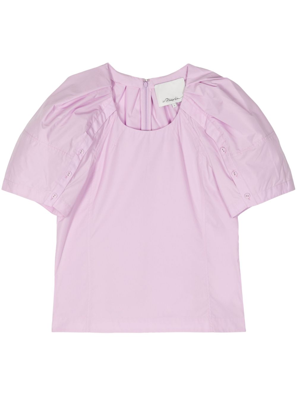3.1 Phillip Lim 泡泡袖纽扣细节上衣 - 紫色