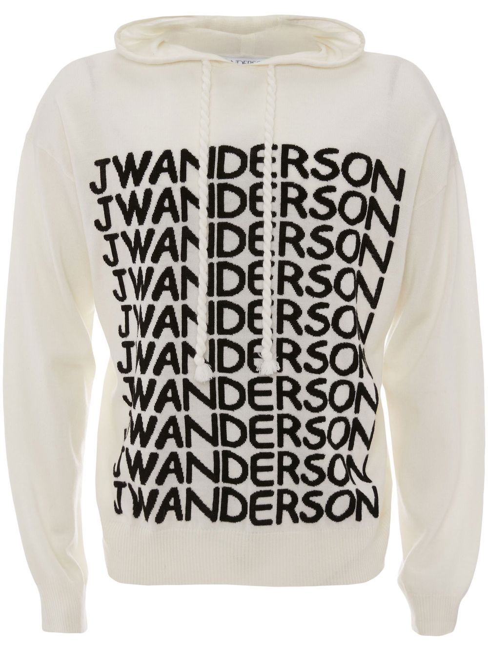 JW Anderson 嵌花logo长袖连帽衫 - 白色