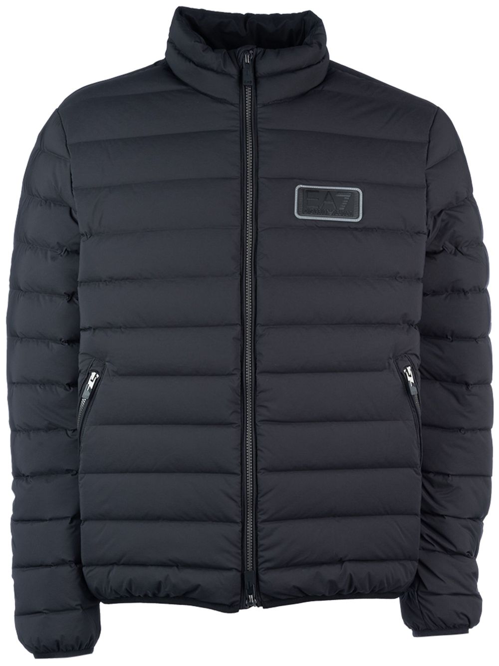 Ea7 Emporio Armani 标贴填充夹克 - 蓝色
