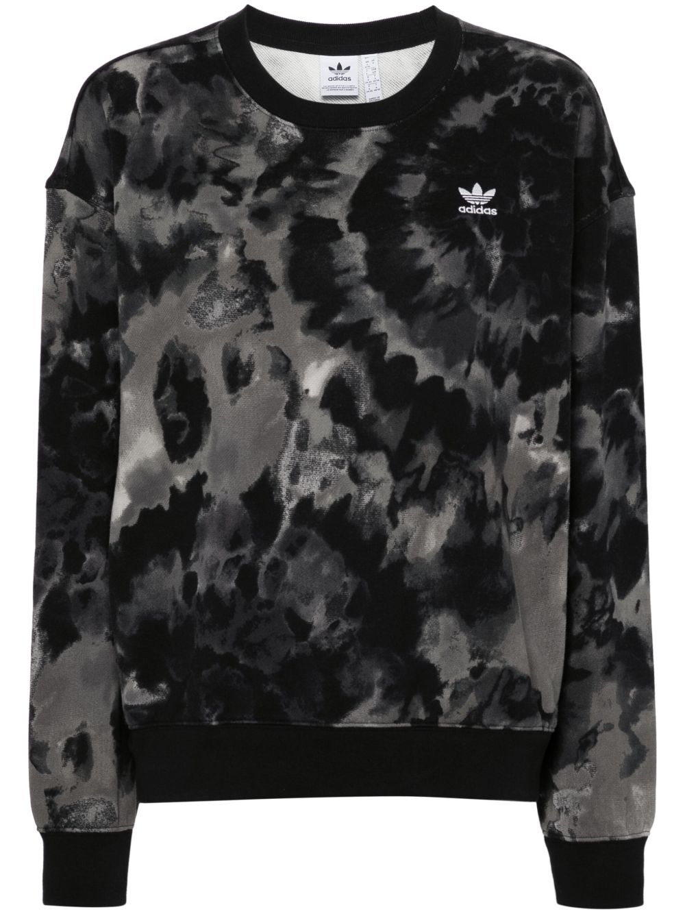 adidas 三叶草logo扎染卫衣 - 黑色
