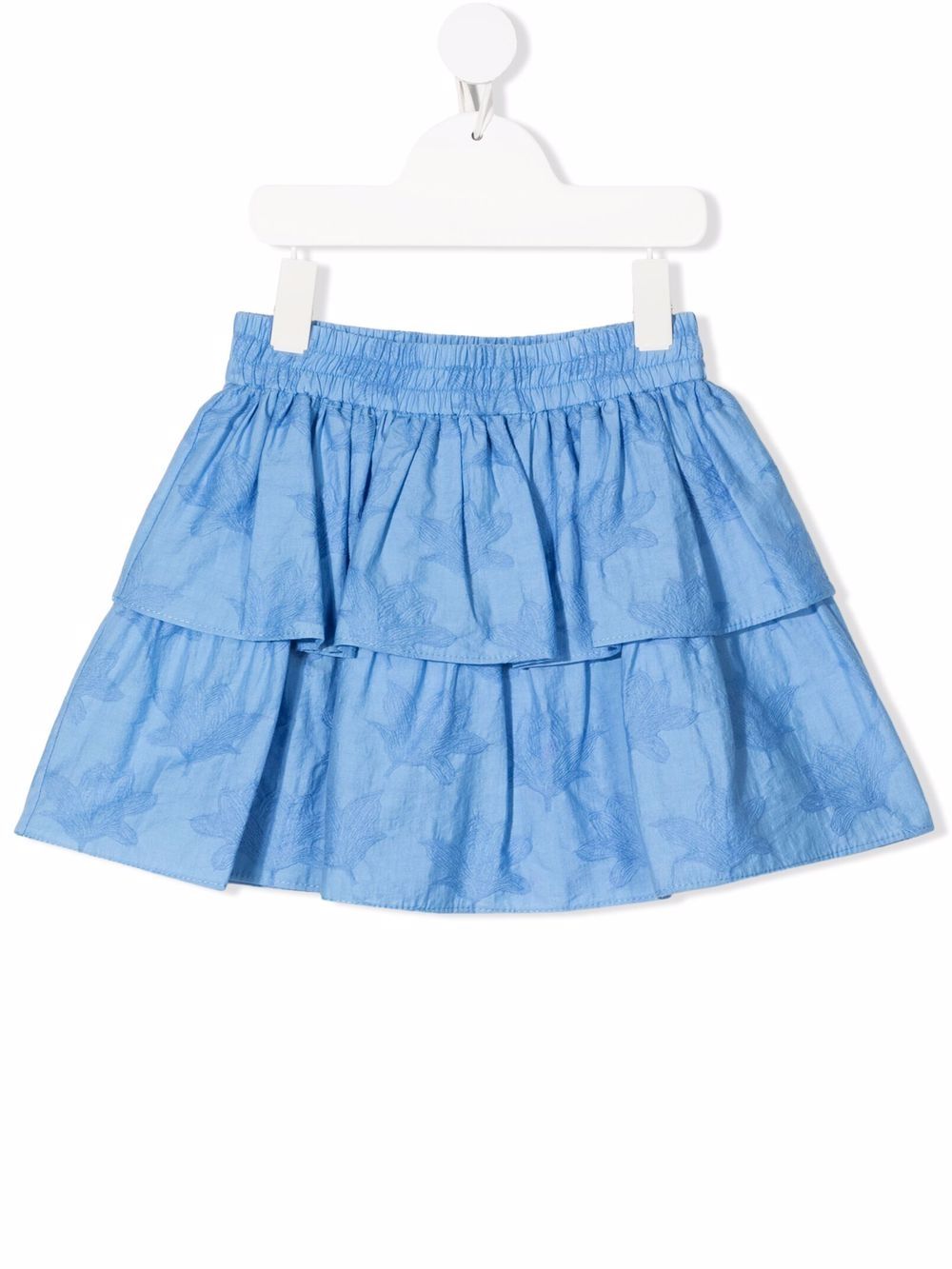 Brunello Cucinelli Kids Ra-Ra 图案半身裙 - 蓝色