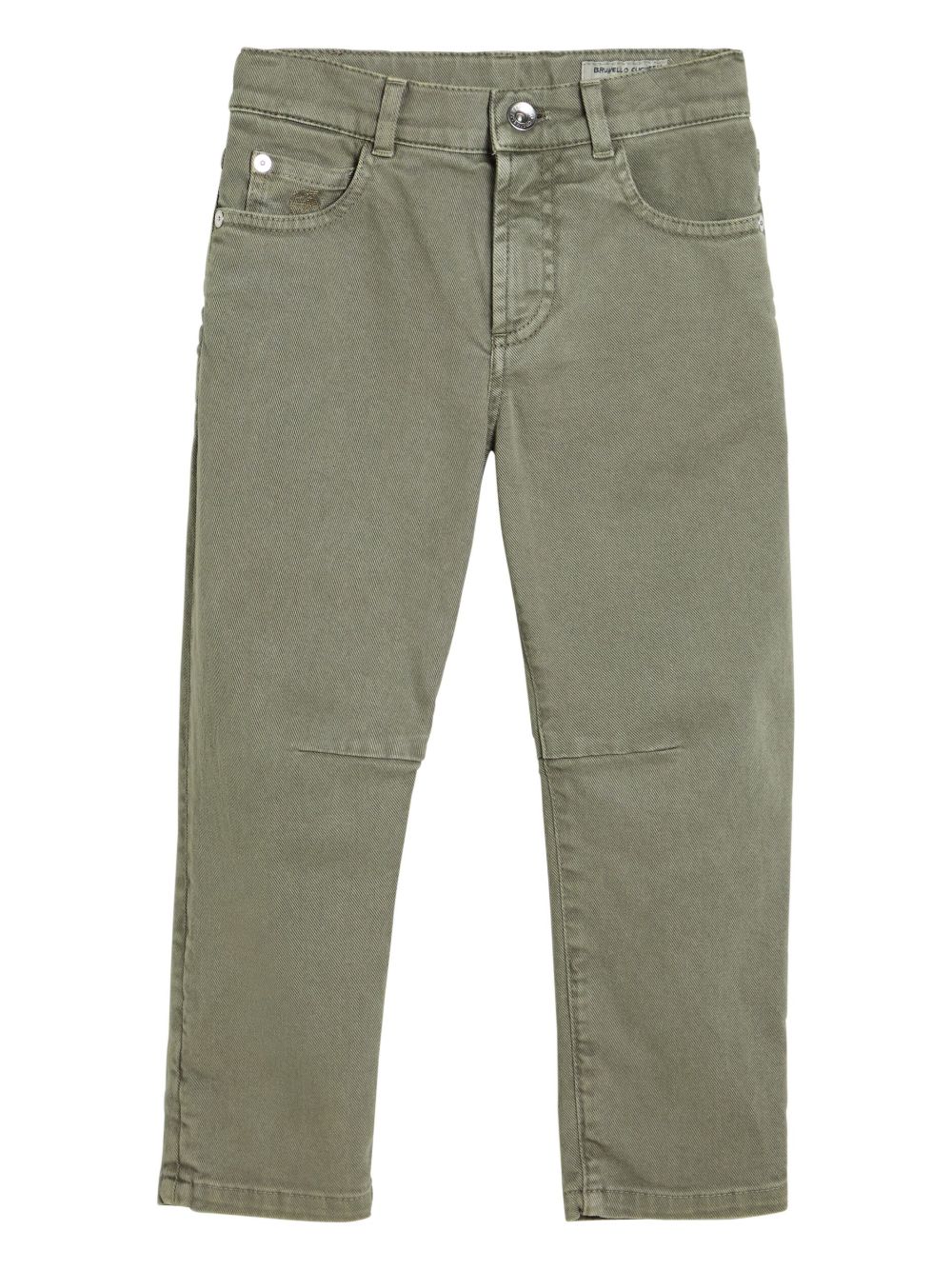 Brunello Cucinelli Kids 直筒牛仔裤 - 绿色