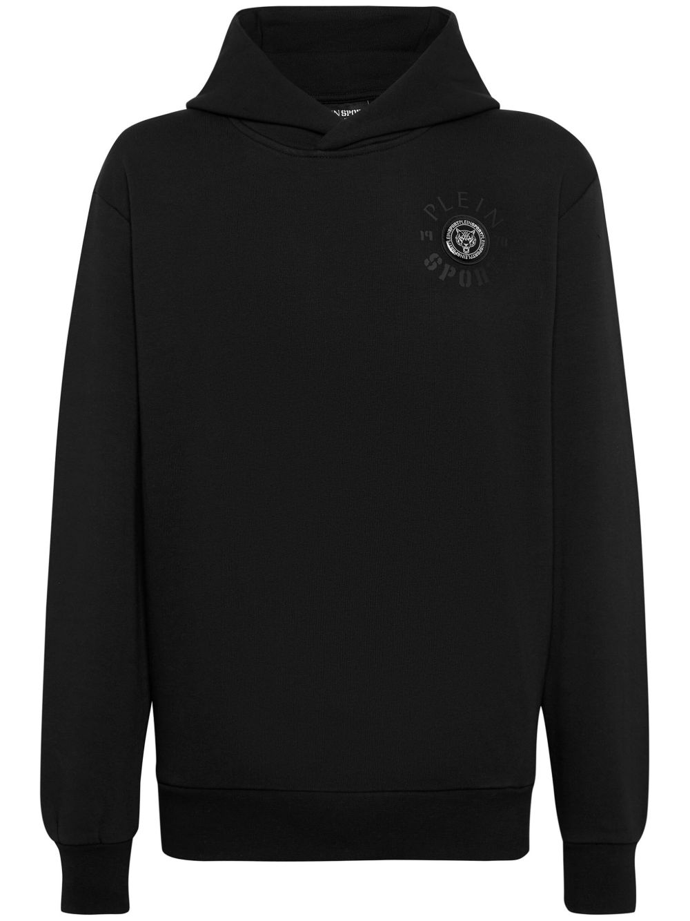 Plein Sport logo印花连帽衫 - 黑色