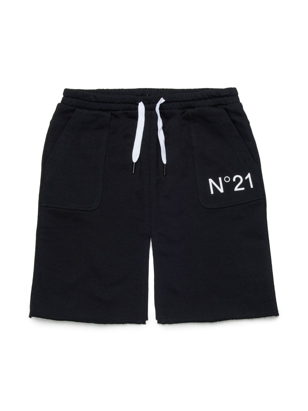 Nº21 Kids logo-print shorts - 黑色