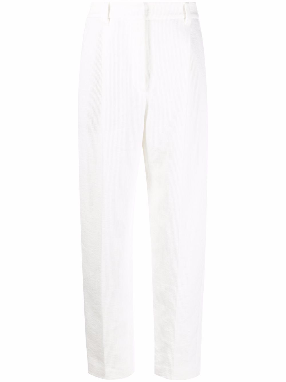Brunello Cucinelli 纯色锥形裤 - 白色
