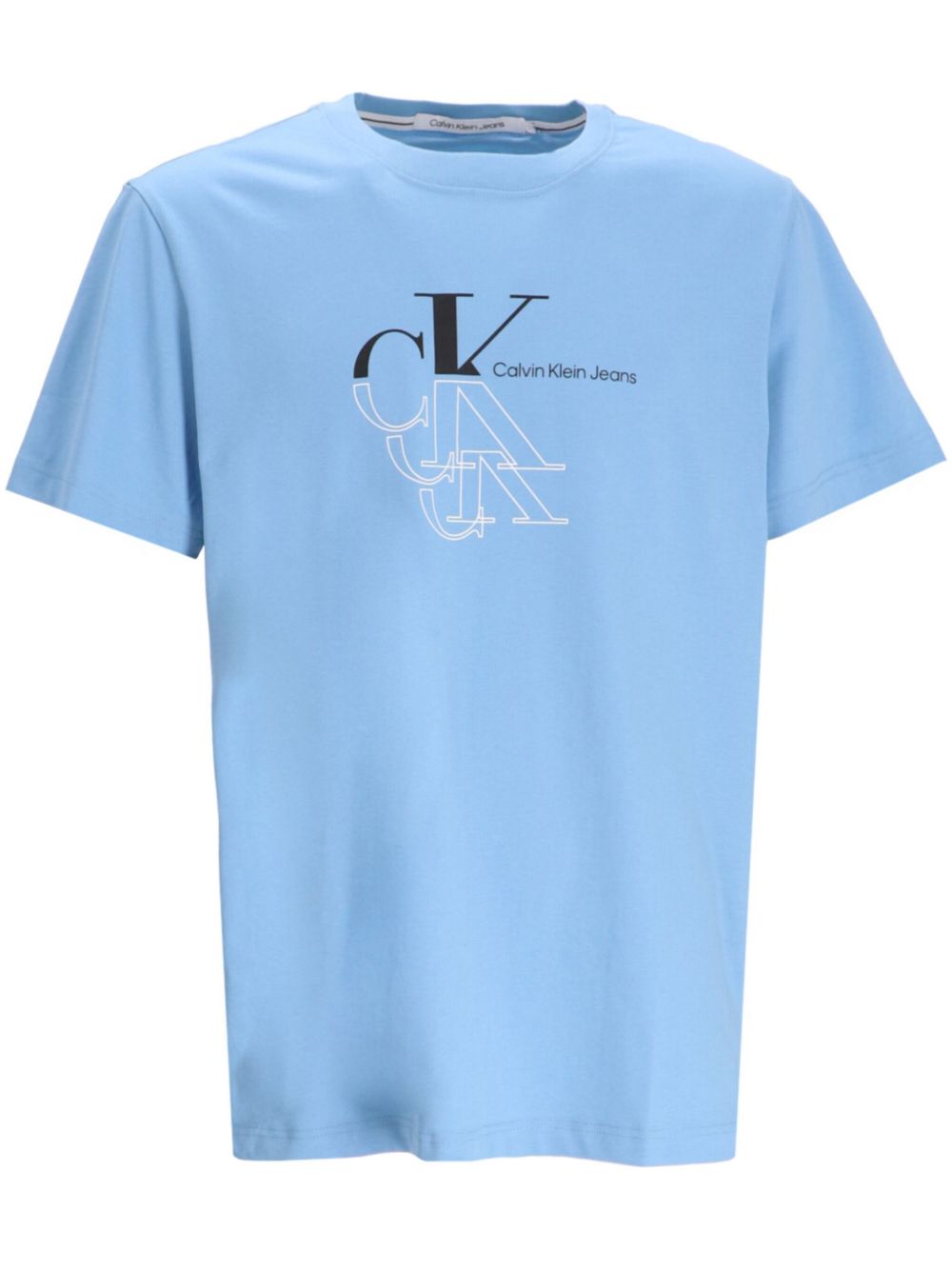 Calvin Klein logo印花棉T恤 - 蓝色