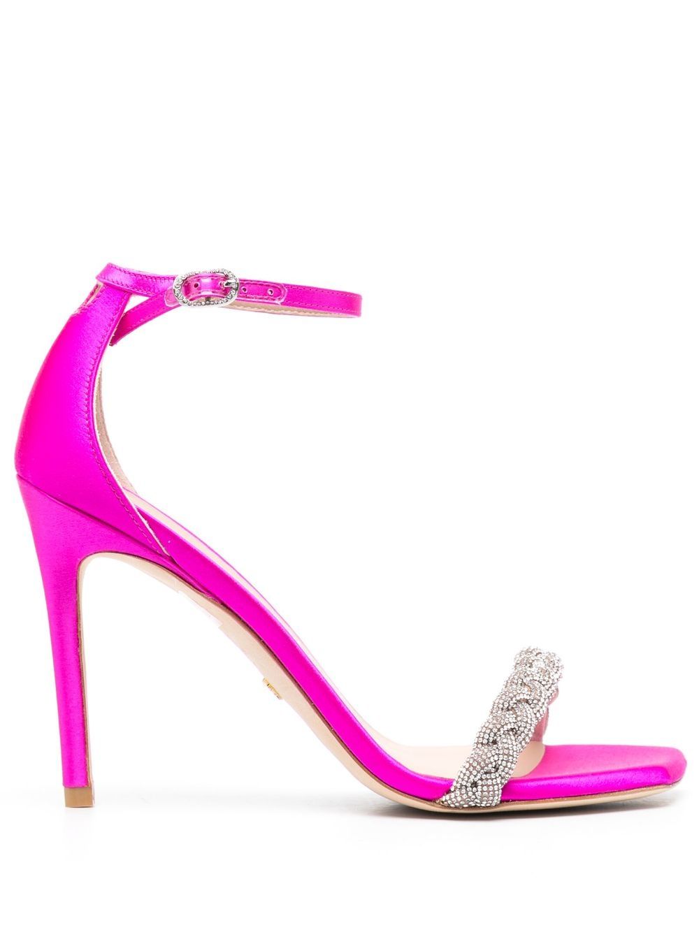 Stuart Weitzman 编织带高跟凉鞋 - 粉色