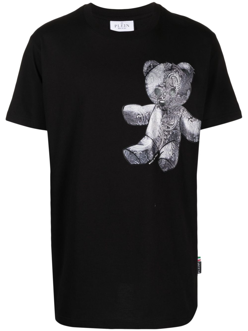 Philipp Plein Paisley Teddy Bear 棉T恤 - 黑色