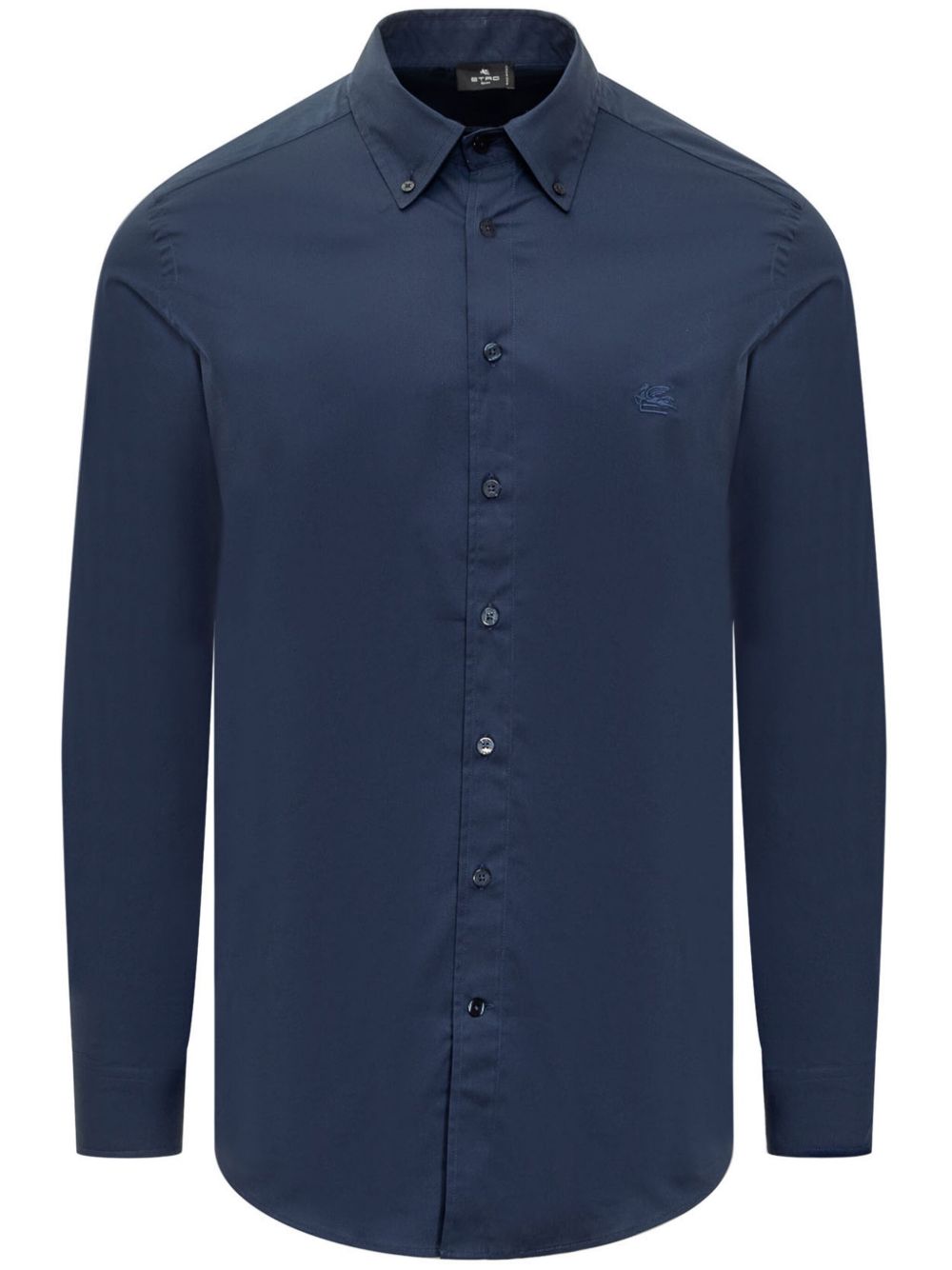 ETRO logo刺绣衬衫 - 蓝色