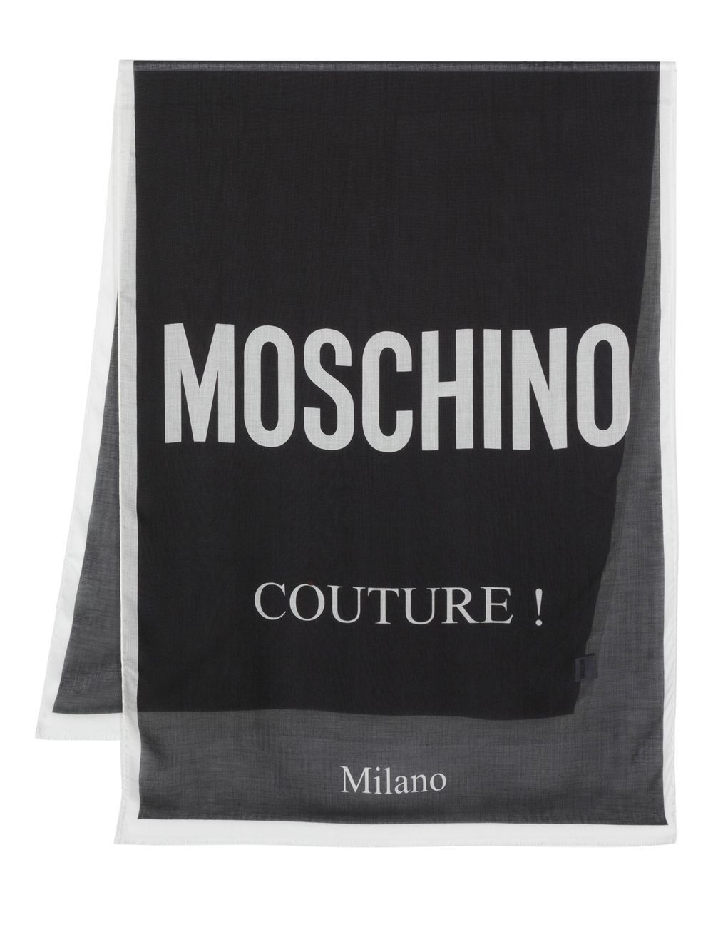 Moschino logo印花围巾 - 黑色