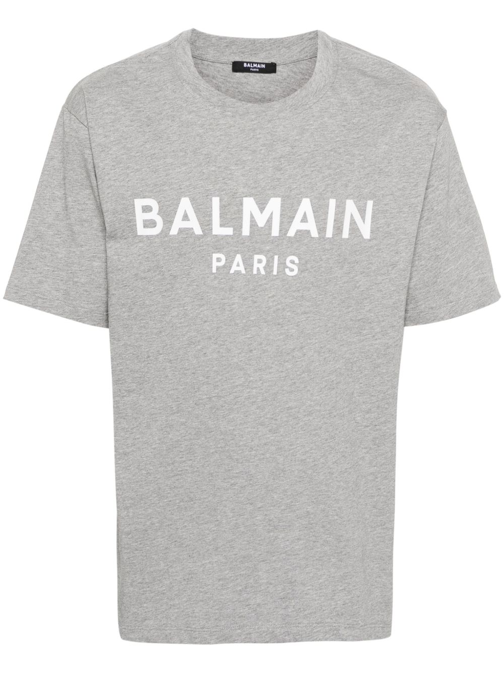 Balmain logo印花棉T恤 - 灰色