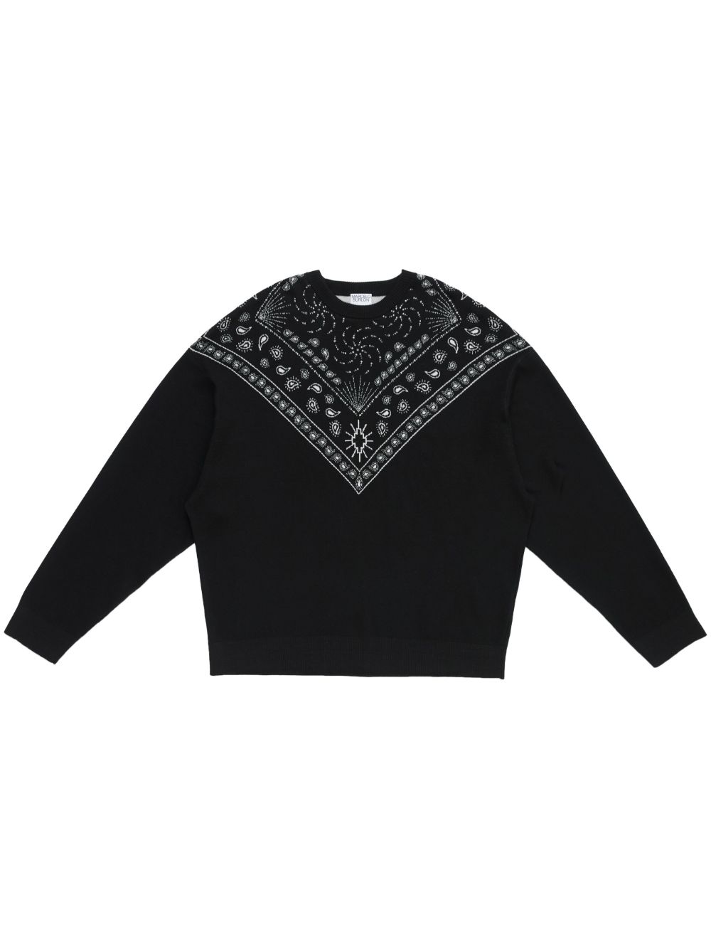 Marcelo Burlon County of Milan 头巾印花圆领毛衣 - 黑色