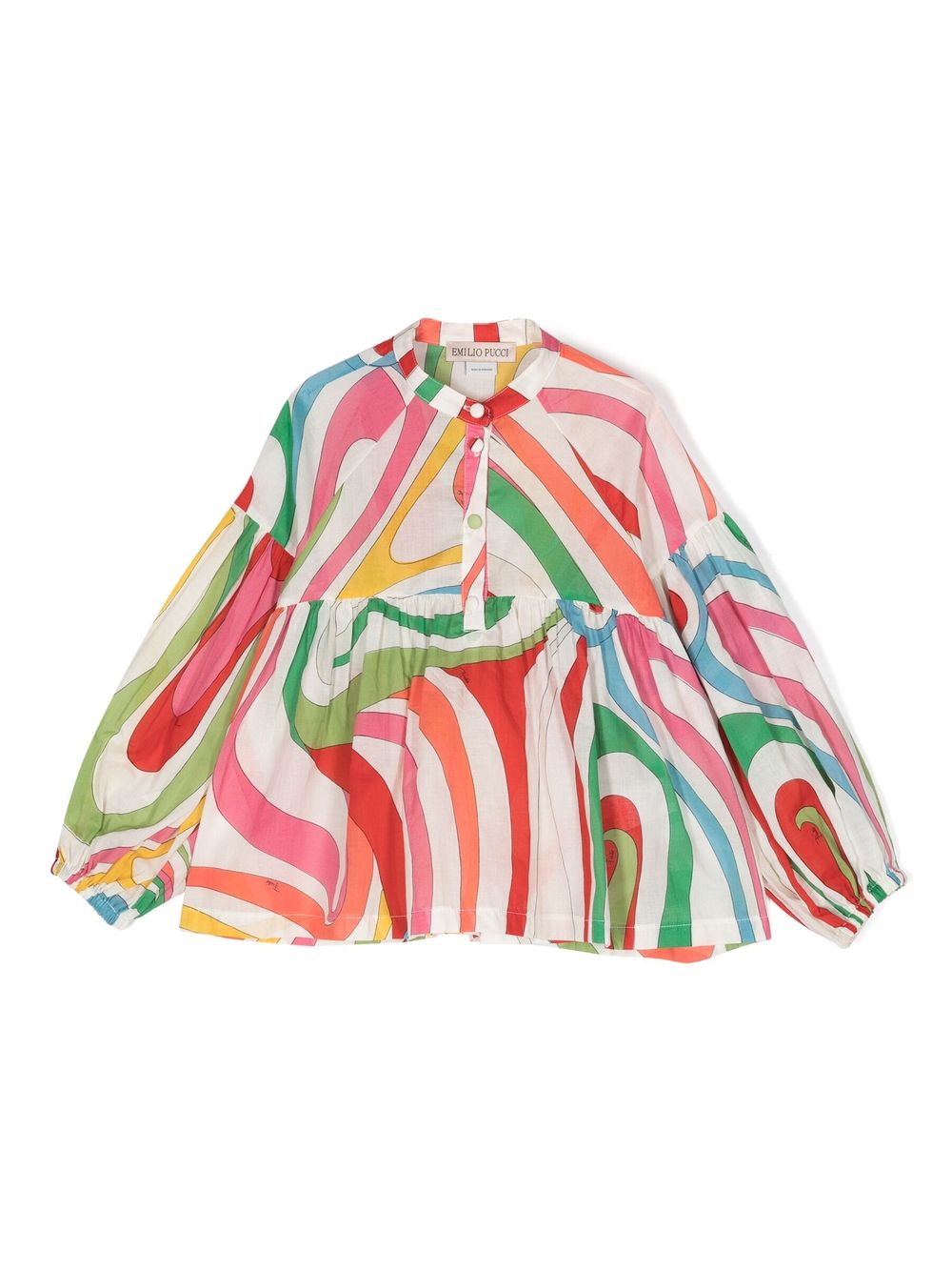 PUCCI Junior 抽象印花棉连衣裙 - 白色