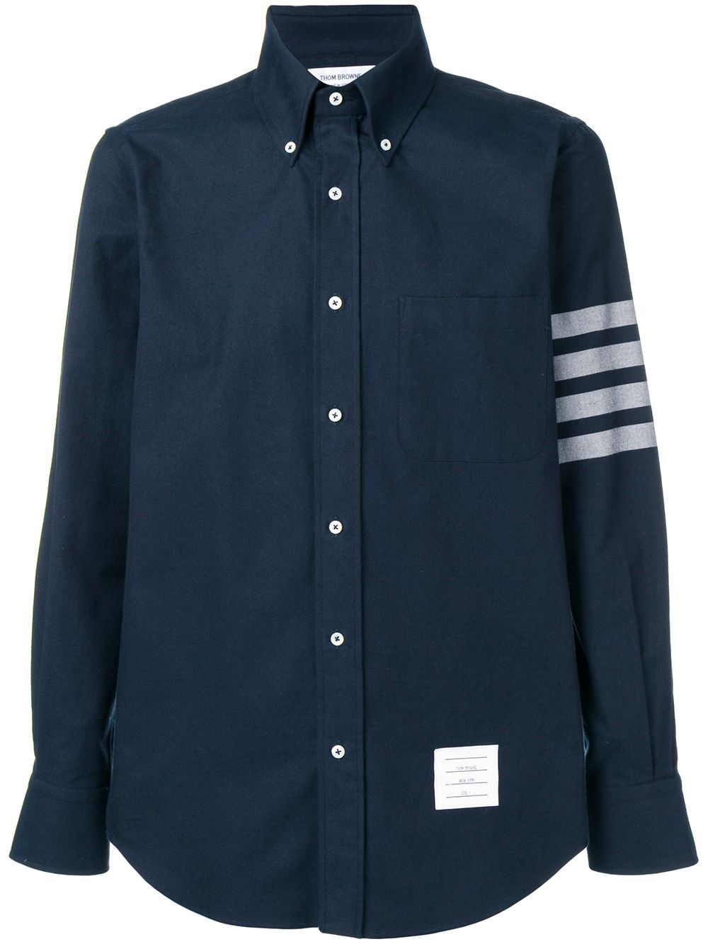 Thom Browne 四条纹红白蓝条纹衬衫 - 蓝色