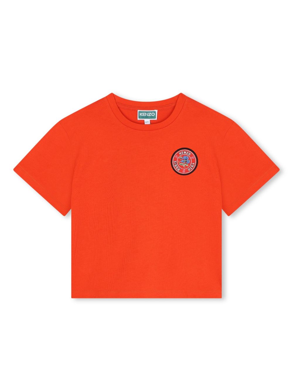 Kenzo Kids logo印花棉T恤 - 橘色