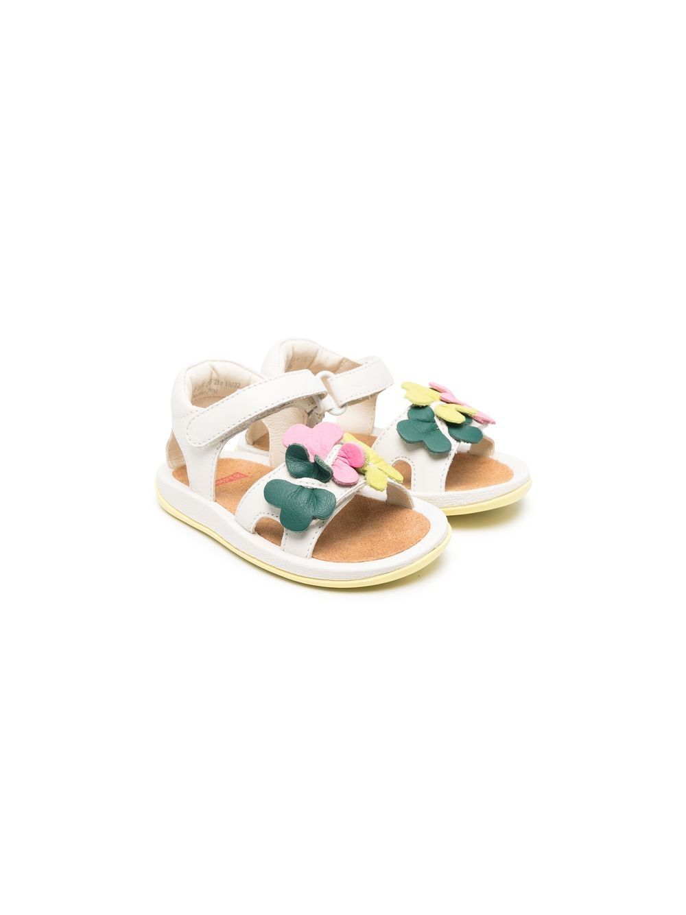 Camper Kids Bicho 花卉贴花凉鞋 - 白色