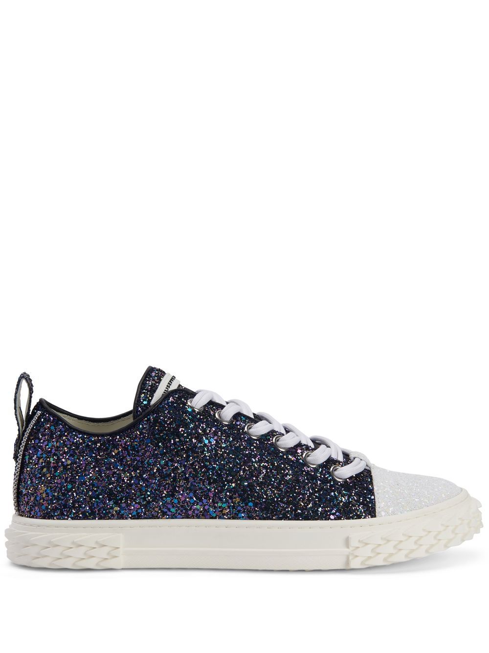 Giuseppe Zanotti 亮片金葱低帮运动鞋 - 黑色