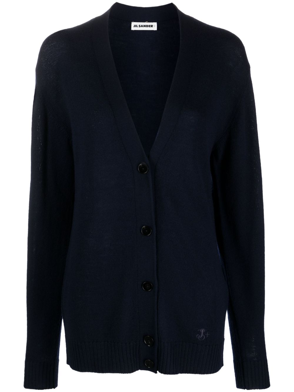 Jil Sander V领密织开衫 - 蓝色