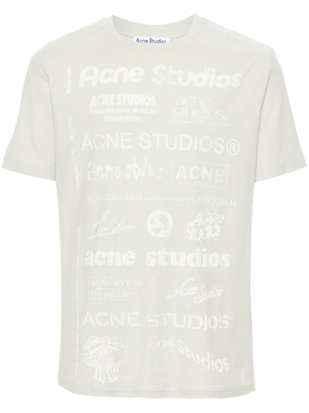 Acne Studios logo印花棉T恤 - 绿色