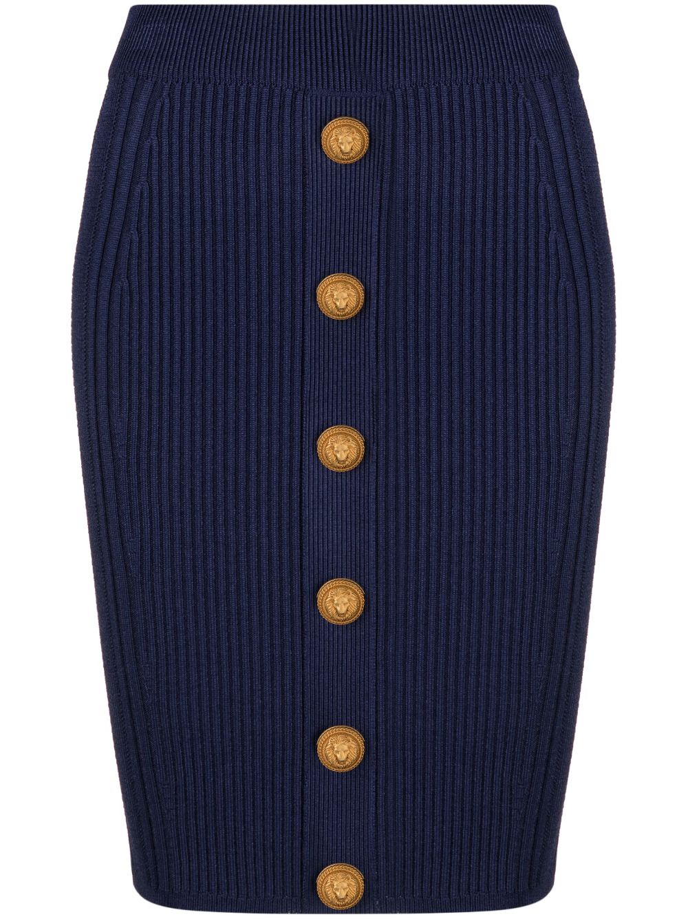 Balmain 粗针织铅笔半身裙 - 蓝色