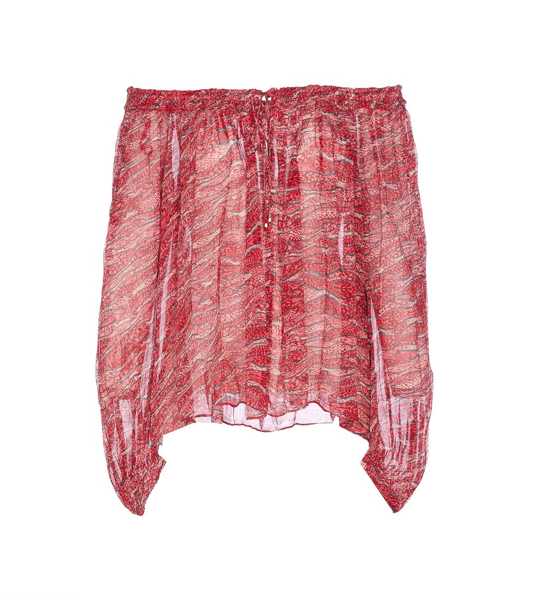 Isabel Marant Étoile Vutti 红色喇叭袖印花衬衫