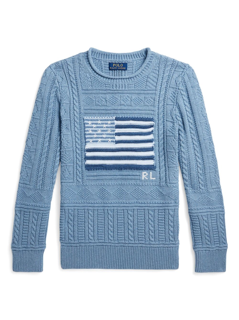 POLO RALPH LAUREN KIDS Indigo Flag 棉毛衣 - 蓝色