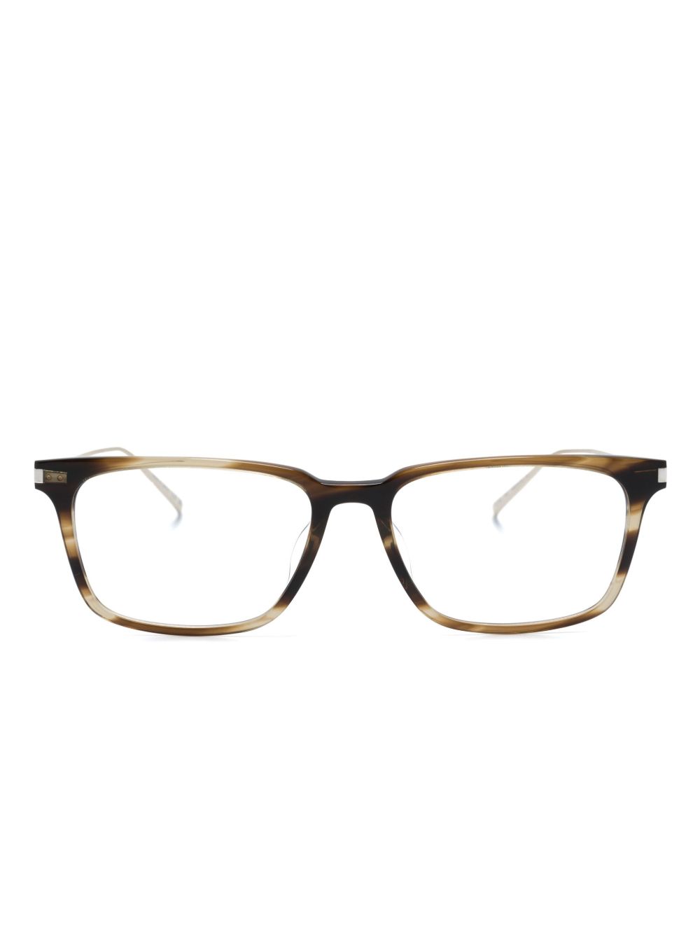 Saint Laurent Eyewear 玳瑁纹方框眼镜 - 金色