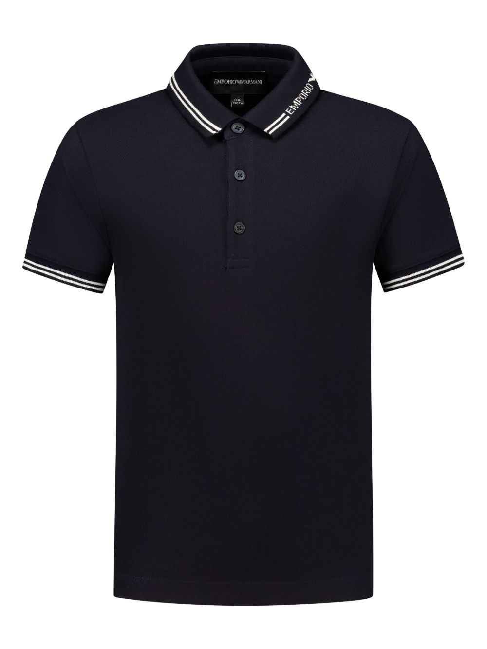 Emporio Armani Kids logo刺绣衣领polo衫 - 蓝色