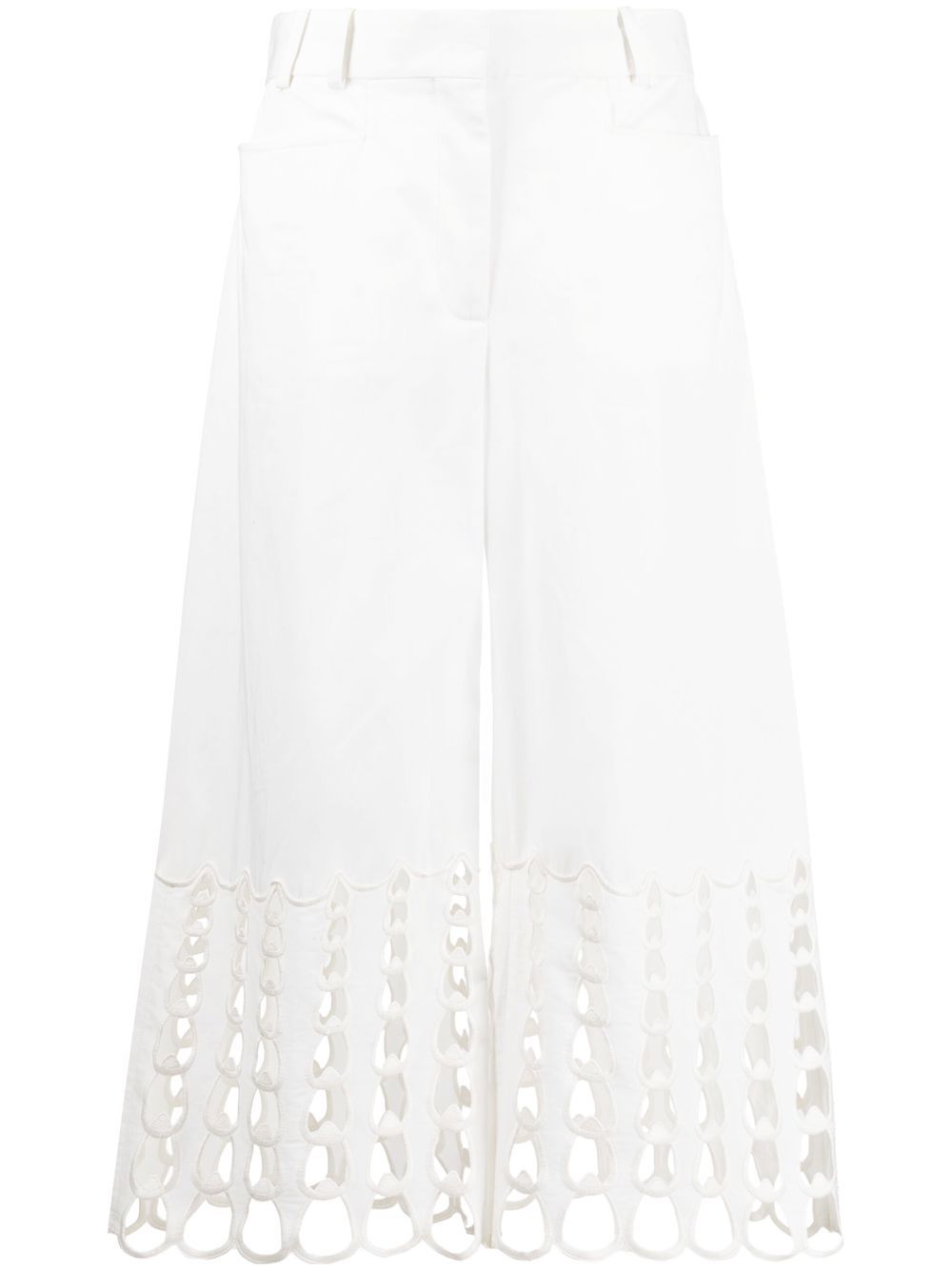 Stella McCartney 镂空细节露踝裤 - 白色