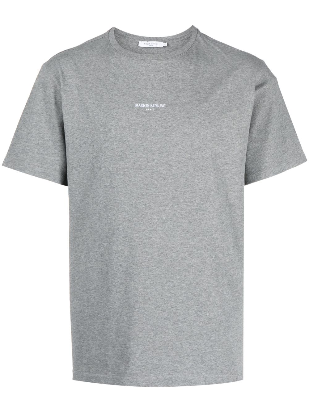 Maison Kitsuné logo刺绣棉T恤 - 灰色