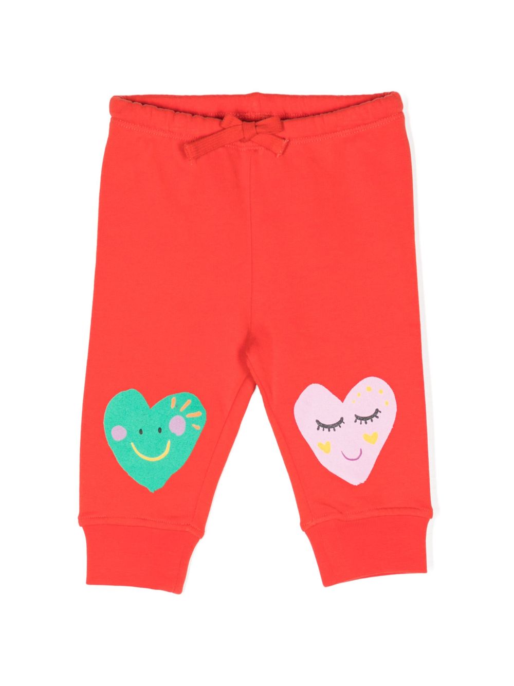 Stella McCartney Kids 抽绳棉长裤 - 红色