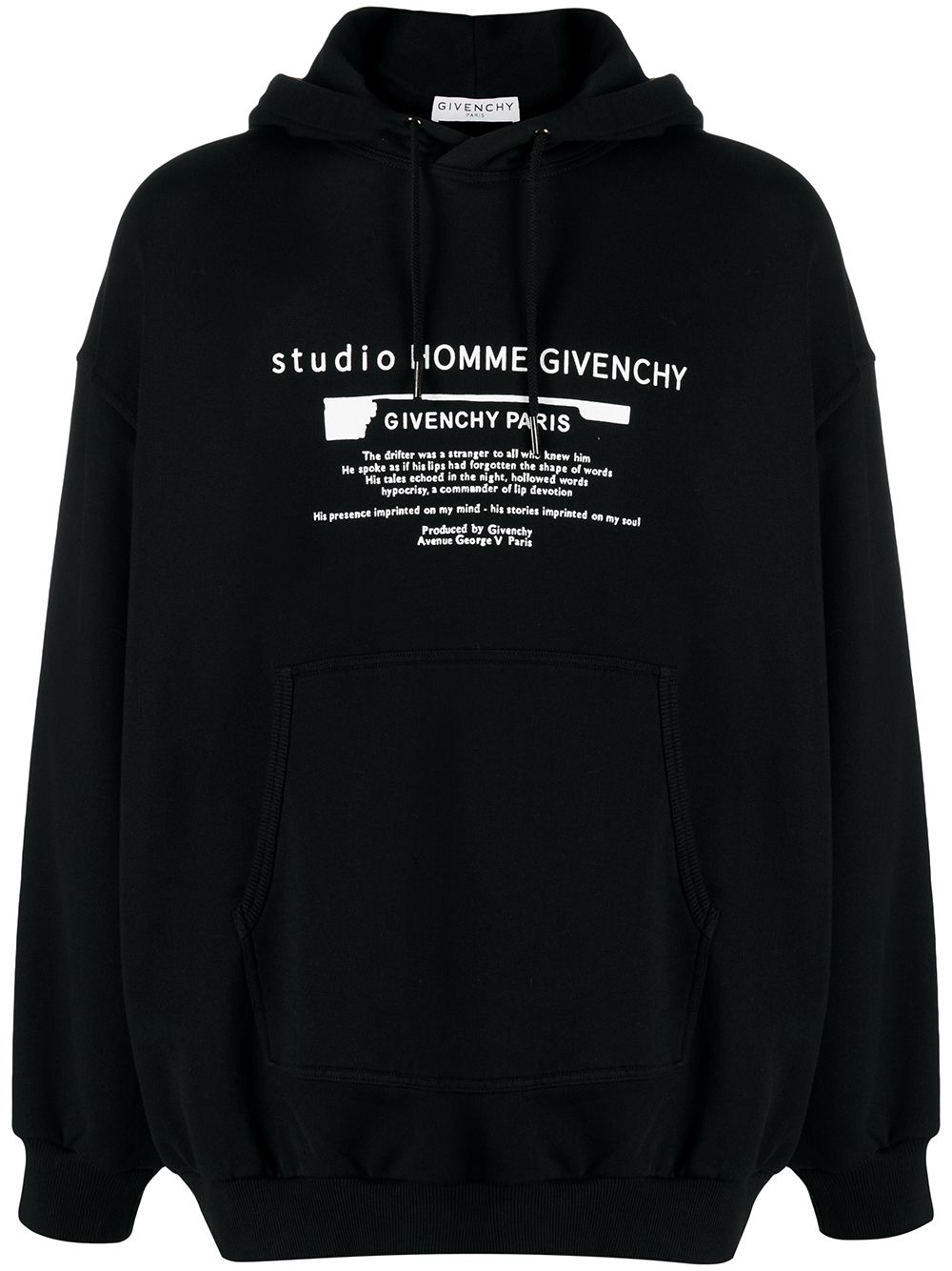 Givenchy Studio Homme 超大款连帽衫 - 黑色
