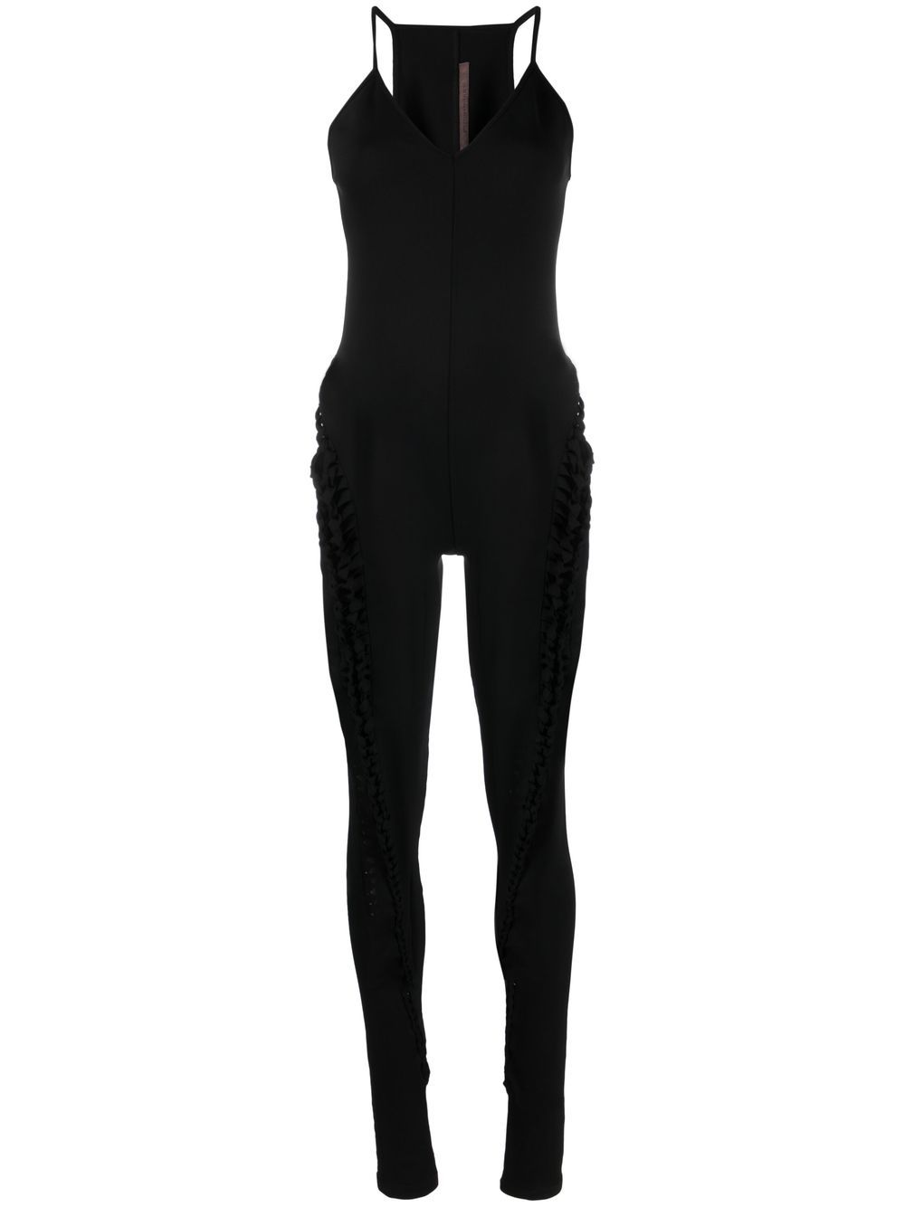 Rick Owens Lilies Zephyr 麻辫连体长裤 - 黑色