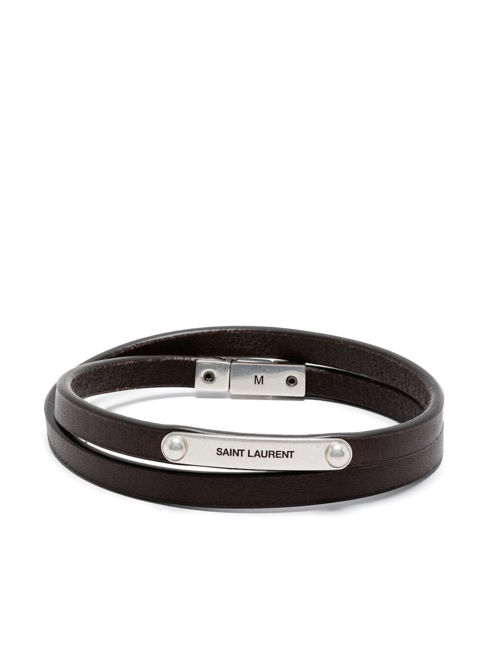 Saint Laurent logo标牌手链 - 褐色