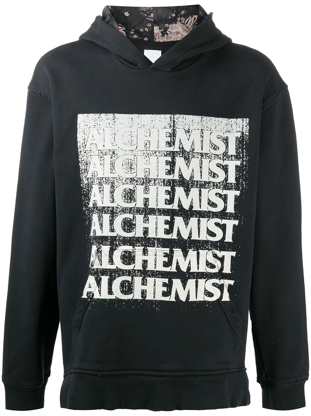 Alchemist 复古效果logo连帽衫 - 黑色
