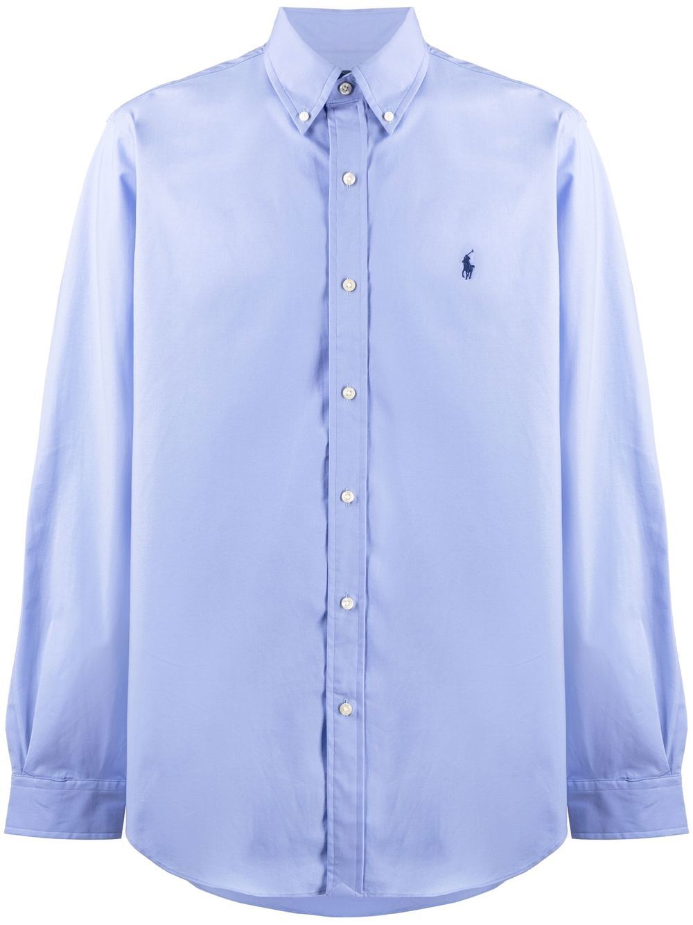 Polo Ralph Lauren logo刺绣长袖衬衫 - 蓝色