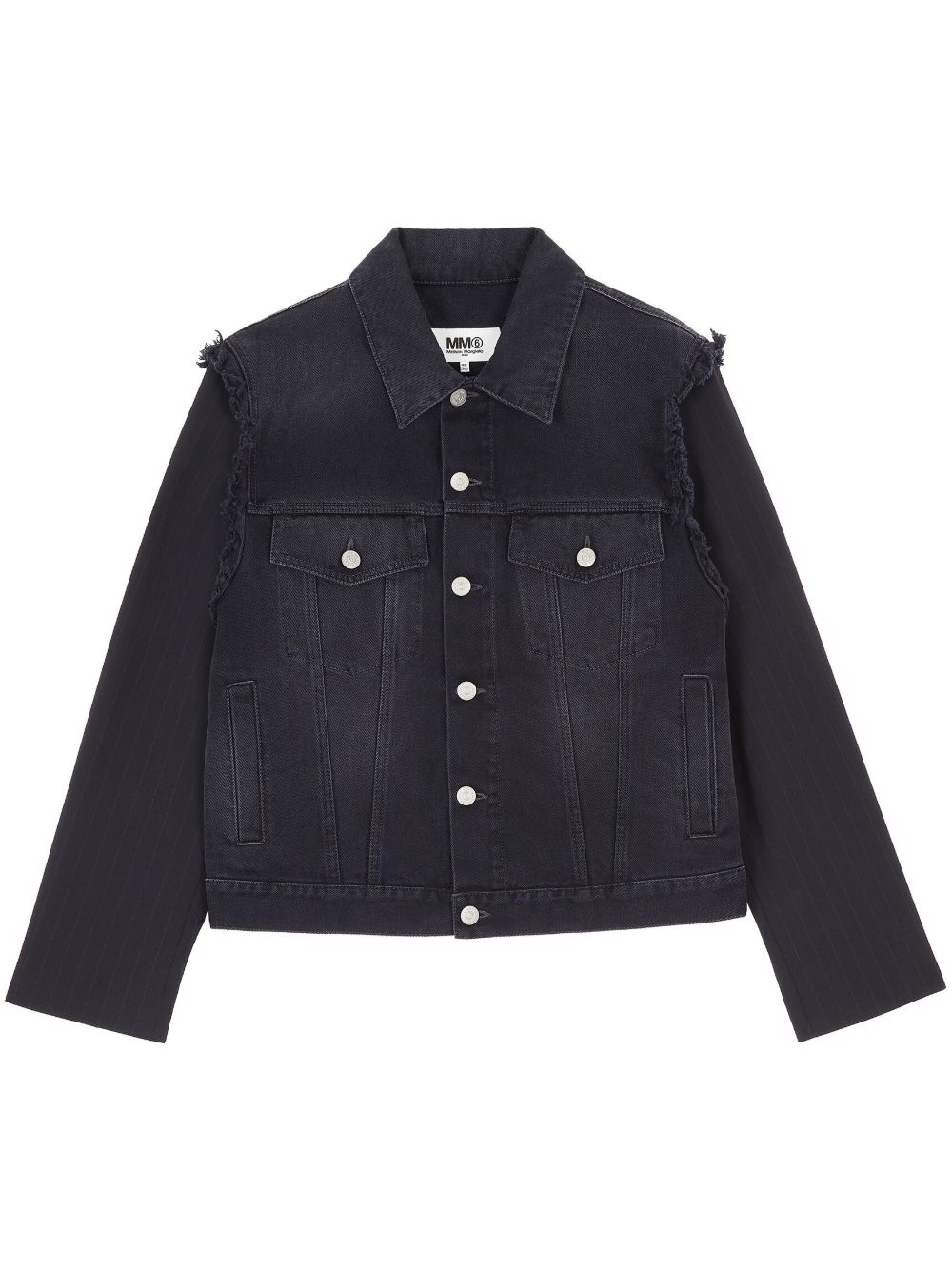 MM6 Maison Margiela 仿旧牛仔夹克 - 黑色