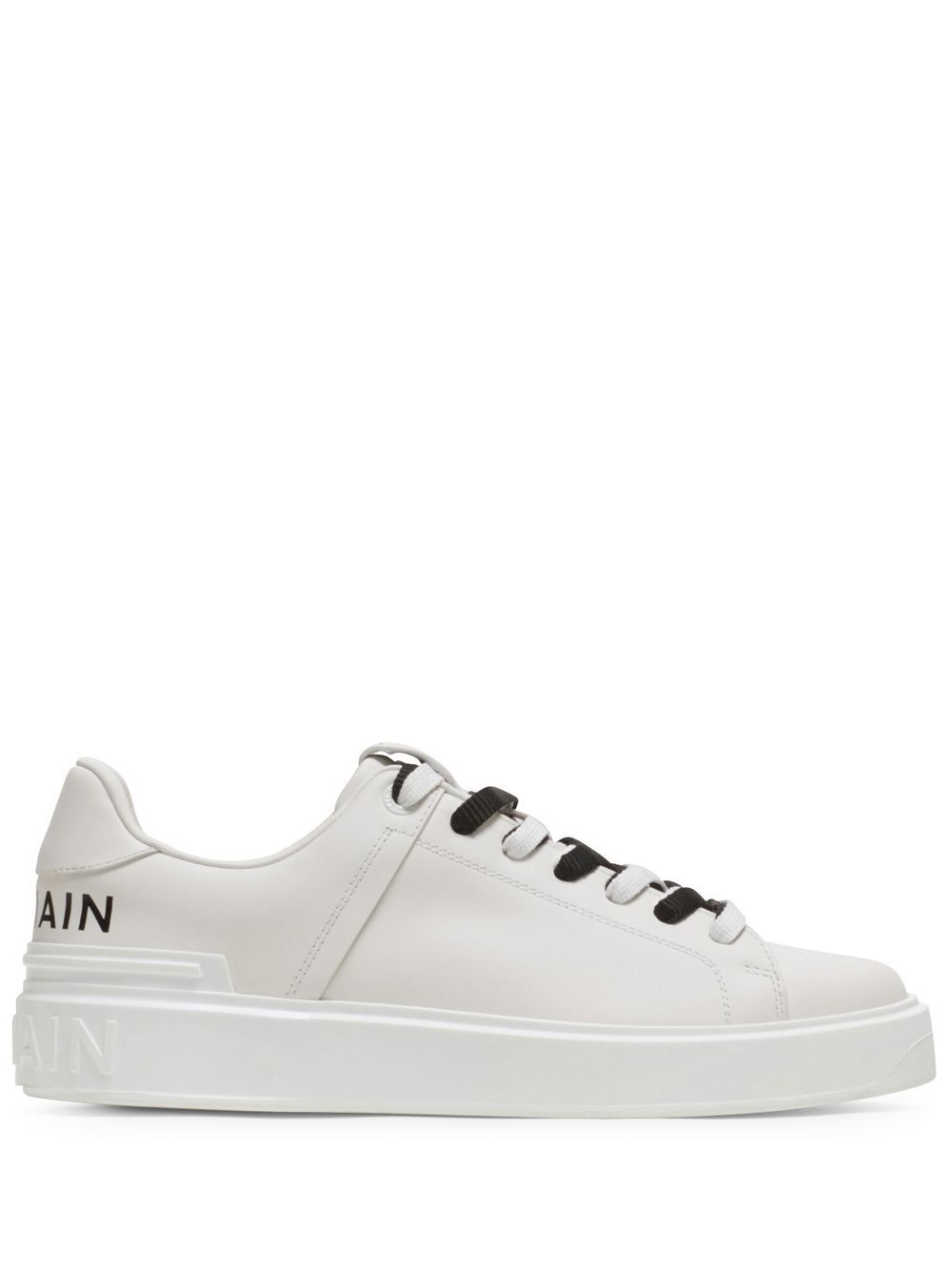Balmain B-Court 皮质运动鞋 - 白色
