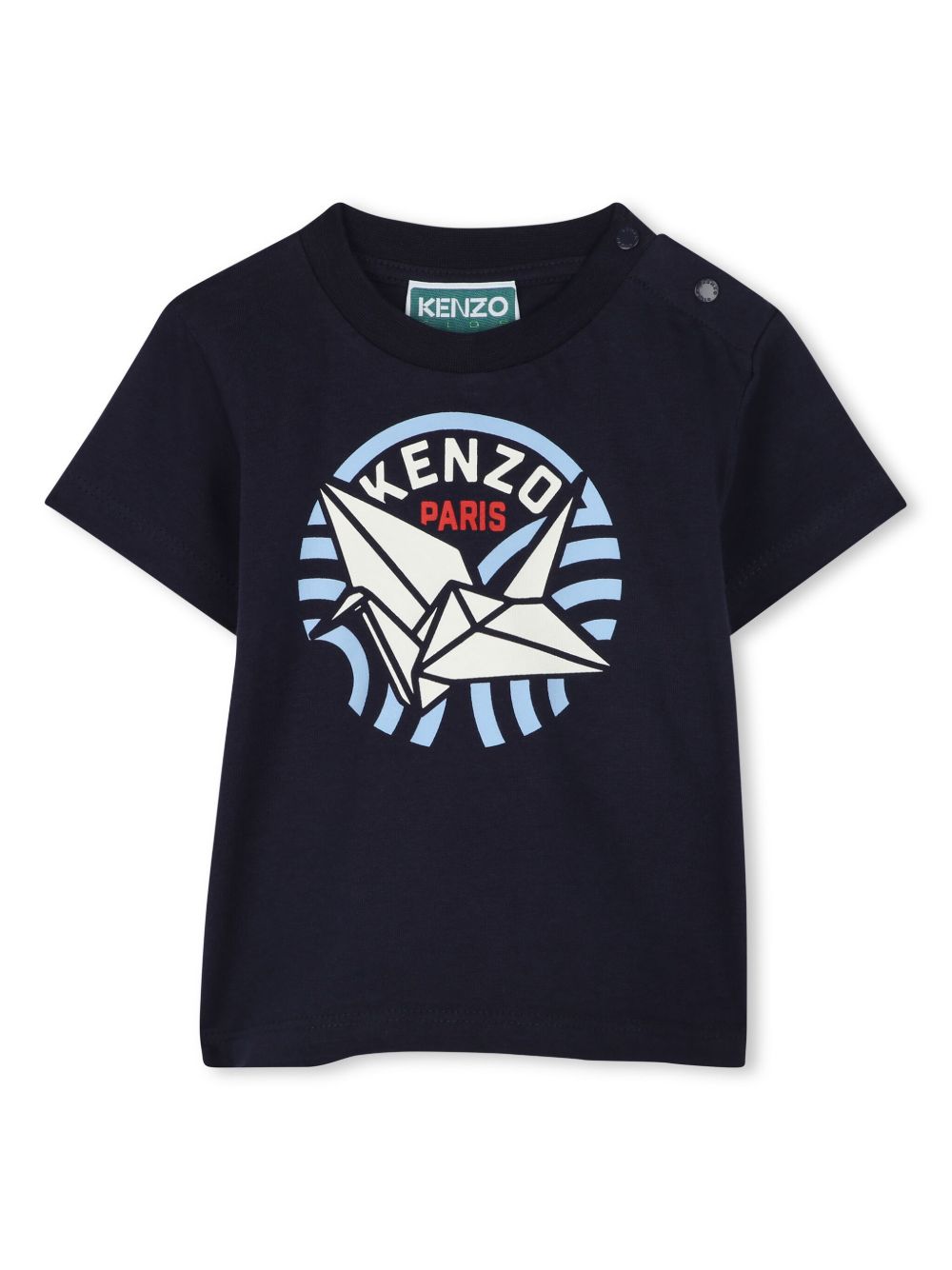 Kenzo Kids 图案印花T恤 - 蓝色