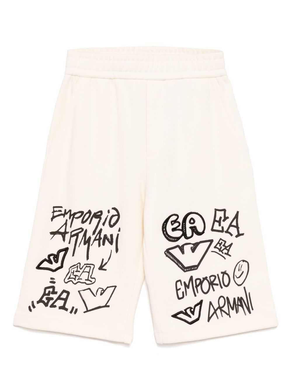 Emporio Armani Kids EA 平纹针织运动短裤 - 中性色
