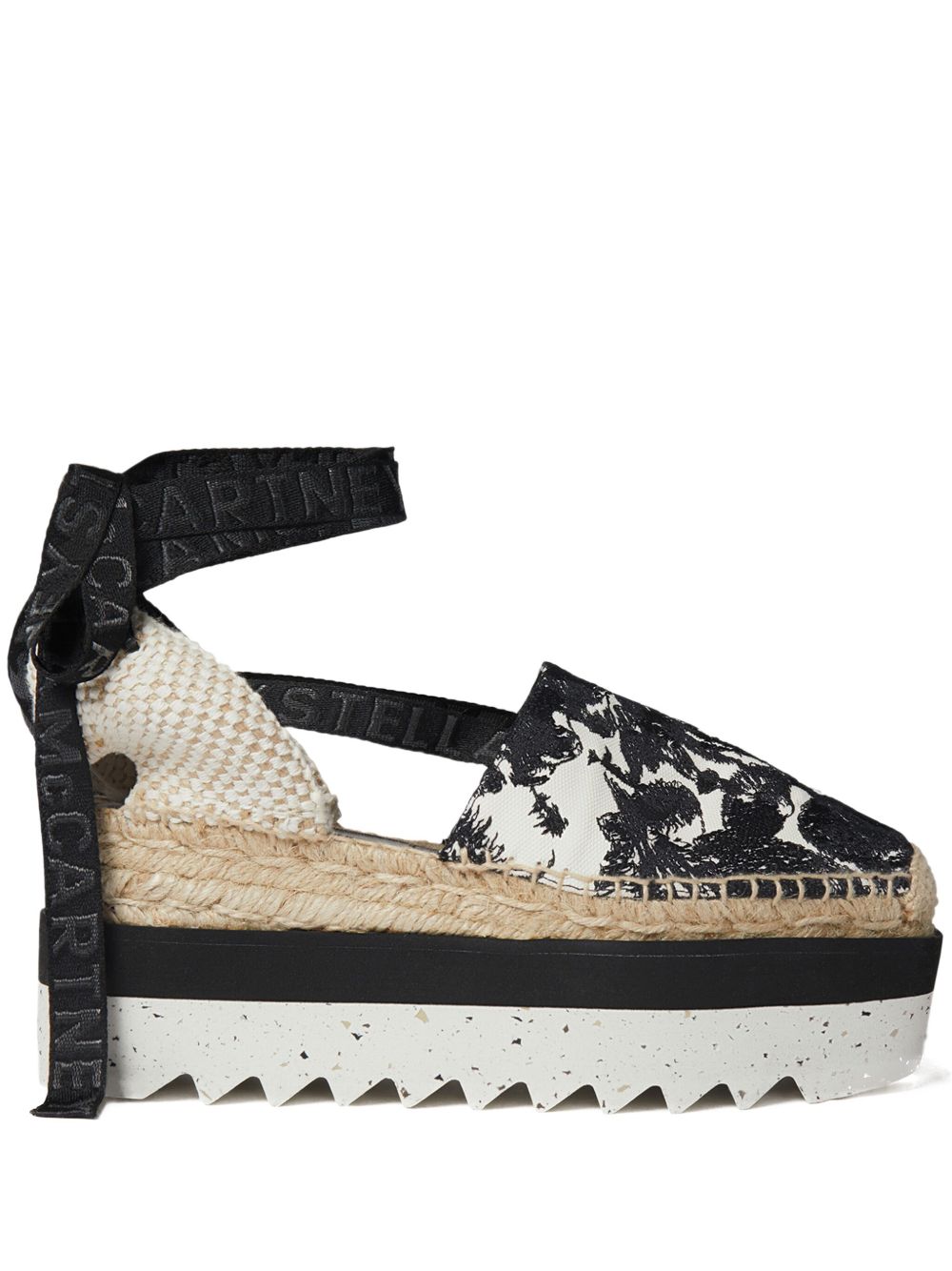 Stella McCartney Gaia Moth 厚底草编鞋 - 黑色