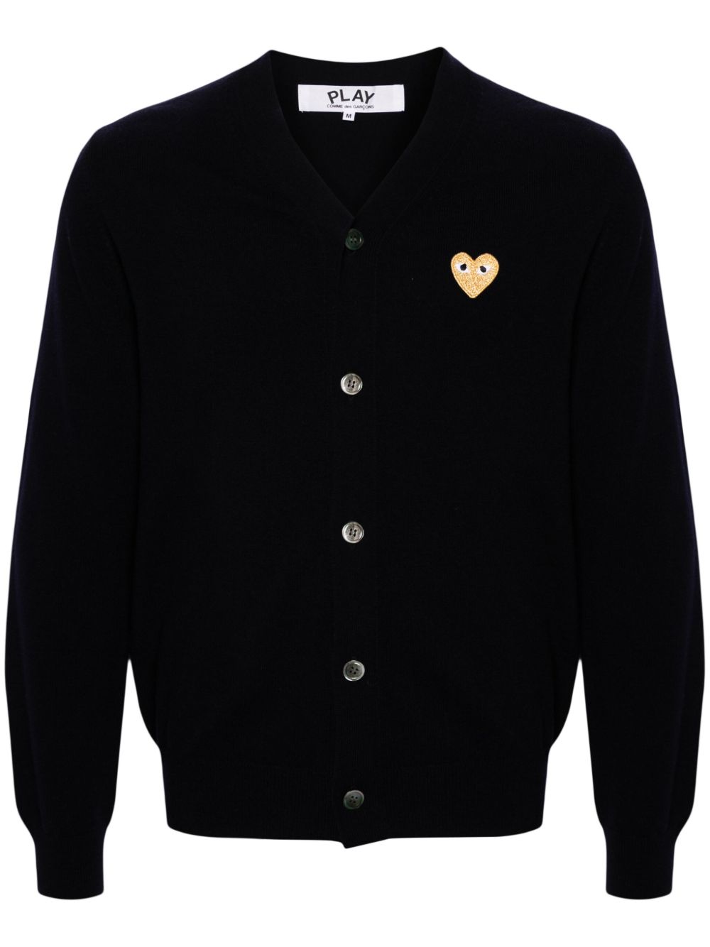 Comme Des Garçons Play V领羊毛开衫 - 蓝色